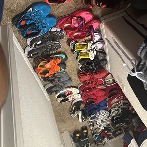 Cleaning out the closets getting rid of mostly all my shoes.